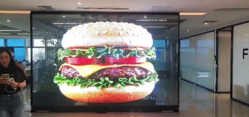 Mur d'images diffusant un visuel culinaire