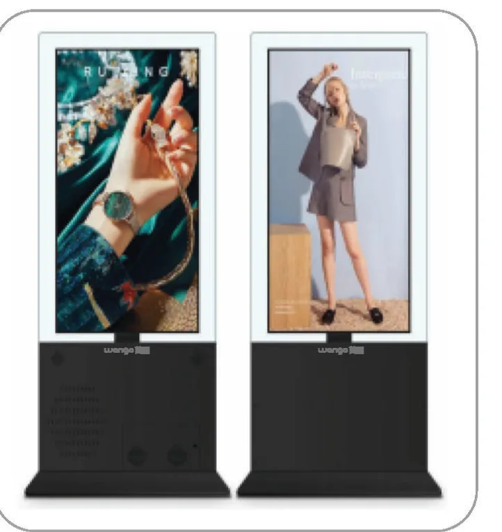 Totems double face ultra-fins diffusant deux contenus distincts